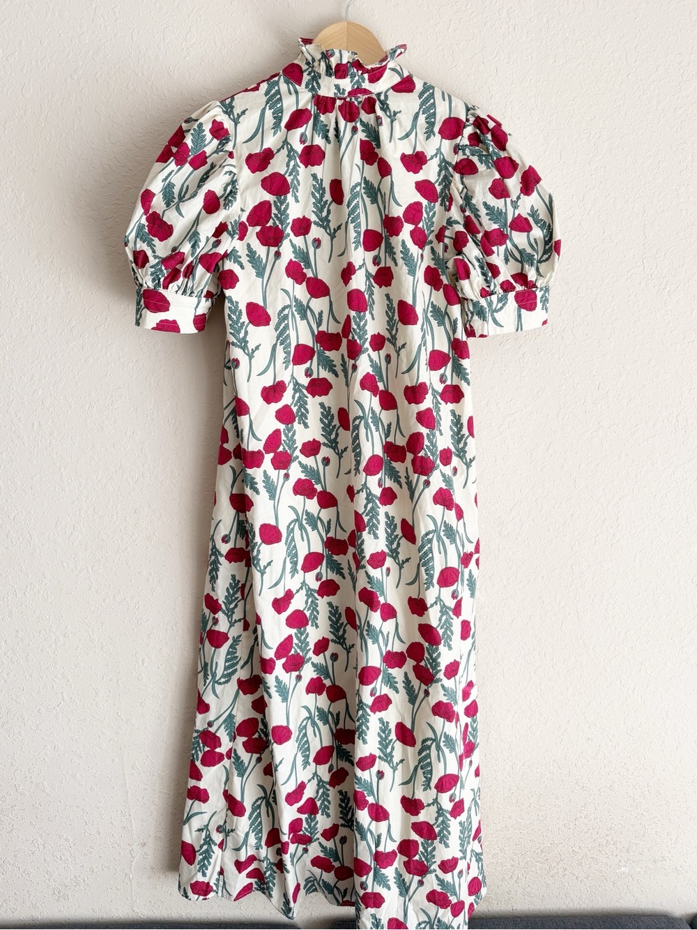 Hyacinth House Amaryllis Floral Puff Sleeve Cotton Maxi Dress XS - Picture 7 of 7